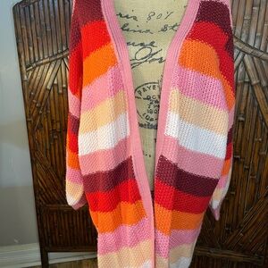 Colorful Striped Women's Cardigan